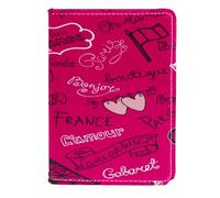 VAPOKF Porte-passeport en cuir avec mots français avec tour Eiffel, 11,5 x 16,5 cm, multicolore, 11.5x16.5cm/4.5x6.5 in, Vintage