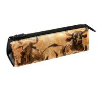 VAPOKF Sac à crayons Bulls Running - Pochette à crayons - Pochette compacte à fermeture éclair