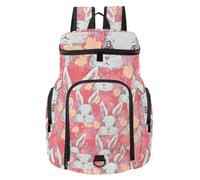 VAPOKF Sac à dos de basket-ball, sac de sport avec compartiment à chaussures pour football, football, volley-ball, natation, gym, voyage, lapin mignon et fleurs