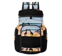 VAPOKF Sac à dos de basket-ball, sac de sport avec compartiment à chaussures pour football, football, volley-ball, natation, gym, voyage, acacia et girafes