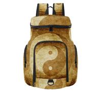 VAPOKF Sac à dos de basket-ball, sac de sport avec compartiment à chaussures pour football, football, volley-ball, natation, gym, voyage, symbole de Tai Ji Tai Chi