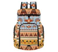 VAPOKF Sac à dos de basket-ball, sac de sport avec compartiment à chaussures pour football, football, volley-ball, natation, gym, voyage, motif indien d'Amérique du Nord
