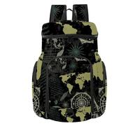 VAPOKF Sac à dos de basket-ball, sac de sport avec compartiment pour ballon et chaussures pour football, football, volley-ball, natation, gym, voyage, carte du monde, boussole