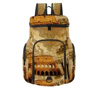VAPOKF Sac à dos de basket-ball, sac de sport avec compartiment pour ballon et chaussures pour football, football, volley-ball, natation, gym, voyage, grand monument de l'Empire romain