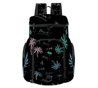 VAPOKF Sac à dos de basket-ball, sac de sport avec compartiment pour ballon et chaussures pour football, football, volley-ball, natation, gym, voyage, belle île, palmier, plage, océan, paysage