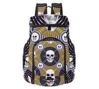VAPOKF Sac à dos de basket-ball, sac de sport avec compartiment pour ballon et chaussures pour football, football, volley-ball, natation, gym, voyage, crânes, tourbillon géométrique, sans couture