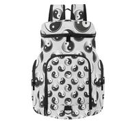 VAPOKF Sac à dos de basket-ball, sac de sport avec compartiment pour ballon et chaussures pour football, football, volley-ball, natation, gym, voyage, Tai Chi Motif géométrique blanc argenté