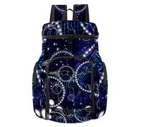 VAPOKF Sac à dos de basket-ball, sac de sport avec compartiment pour ballon et chaussures pour football, football, volley-ball, natation, gym, voyage, carte du monde Cool Galazy
