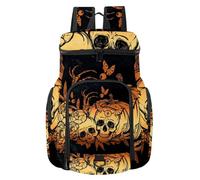 VAPOKF Sac à dos de basket-ball, sac de sport avec compartiment pour ballon et chaussures pour football, football, volley-ball, natation, gym, voyage, tête de mort, main de citrouille, globe oculaire