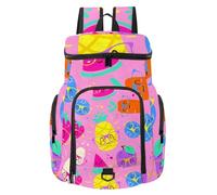 VAPOKF Sac à dos de basket-ball, sac de sport avec compartiment pour ballon et chaussures pour football, football, volley-ball, natation, gym, voyage, dessin animé, fruits pastels dans des lunettes