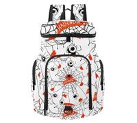 VAPOKF Sac à dos de basket-ball, sac de sport avec compartiment pour ballon et chaussures pour football, football, volley-ball, natation, gym, voyage, toile d'araignée d'Halloween et globe oculaire