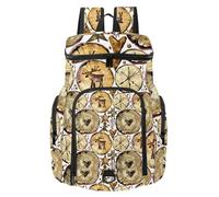 VAPOKF Sac à dos de basket-ball, sac de sport avec compartiment pour ballon et chaussures pour football, football, volley-ball, natation, gym, voyage, aquarelle, arbre de Noël, anneaux de renne