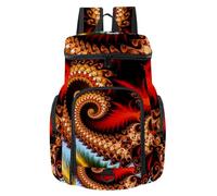 VAPOKF Sac à dos de basket-ball, sac de sport avec compartiment pour ballon et chaussures pour football, football, volley-ball, natation, gym, voyage, motif abstrait beau dragon oriental
