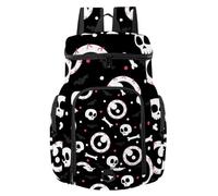 VAPOKF Sac à dos de basket-ball, sac de sport avec compartiment pour ballon et chaussures pour football, volley-ball, natation, gym, voyage, crâne os et globe oculaire