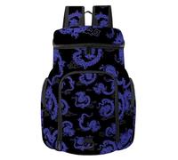 VAPOKF Sac à dos de basket-ball, sac de sport avec compartiment pour ballon et chaussures pour football, football, volley-ball, natation, gym, voyage, dragon japonais violet