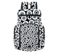 VAPOKF Sac à dos de basket-ball, sac de sport avec compartiment pour ballon et chaussures pour football, football, volley-ball, natation, gym, voyage, motif globe oculaire effrayant pour Halloween