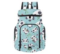 VAPOKF Sac à dos de basket-ball, sac de sport avec compartiment pour ballon et chaussures pour football, football, volley-ball, natation, gym, voyage, dessin animé, panda mangeant du bambou