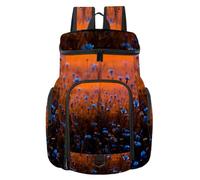 VAPOKF Sac à dos de basket-ball, sac de sport avec compartiment pour ballon et chaussures pour football, football, volley-ball, natation, gym, voyage, fleurs bleues, bourgeons flous