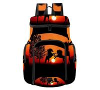 VAPOKF Sac à dos de basket-ball, sac de sport avec compartiment pour ballon et chaussures pour football, football, volley-ball, natation, gym, voyage, chevaux de coucher de soleil, combat, ruines
