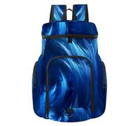 VAPOKF Sac à dos de basket-ball, sac de sport avec compartiment pour ballon et chaussures pour football, football, volley-ball, natation, gym, voyage, spirale ondulée, art numérique