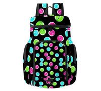 VAPOKF Sac à dos de basket-ball, sac de sport avec compartiment pour ballon et chaussures pour football, football, volley-ball, natation, gym, voyage, boutons abstraits, motif coloré