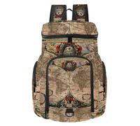 VAPOKF Sac à dos de basket-ball, sac de sport avec compartiment pour ballon et chaussures pour football, volley-ball, natation, gym, voyage, carte du monde ancien