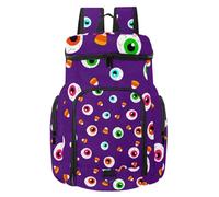 VAPOKF Sac à dos de basket-ball, sac de sport avec compartiment pour ballon et chaussures pour football, football, volley-ball, natation, gym, voyage, Halloween, globe oculaire et bonbons