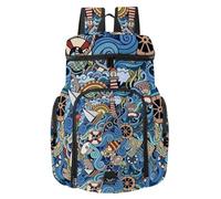 VAPOKF Sac à dos de basket-ball, sac de sport avec compartiment pour ballon et chaussures pour football, football, volley-ball, natation, gym, voyage, motif de roue ondulée