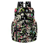 VAPOKF Sac à dos de basket-ball, sac de sport avec compartiment pour ballon et chaussures pour football, football, volley-ball, natation, gym, voyage, tête de mort avec globe oculaire champignon