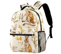 VAPOKF Sac à dos d'école, sac de voyage décontracté pour femmes, adolescents, filles, garçons, kangourou chrysanthème floral