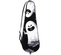 VAPOKF Sac à raquette de badminton, sac à main pour raquette de badminton, étui pour raquette de tennis, sac à pagaie pour 2 raquettes, dessin animé, Halloween, fantômes tenant la croix