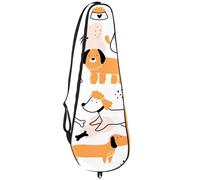 VAPOKF Sac à raquette de badminton, sac à main pour raquette de badminton, sac à main pour 2 raquettes, dessin animé drôle et heureux chien chiot