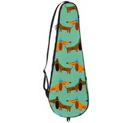 VAPOKF Sac à raquette de badminton, sac à main pour raquette de badminton, sac à main pour 2 raquettes, motif teckel de dessin animé Happy Face