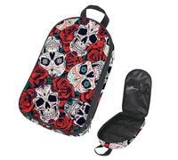 VAPOKF Sac de rangement pour ustensiles de camping de voyage, Day of The Dead Sugar Skulls Red Rose Sac de rangement pour ustensiles de cuisine, accessoires de cuisine, pochette de rangement pour