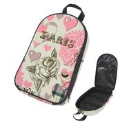 VAPOKF Sac de rangement pour ustensiles de camping de voyage, tour de Paris, rose, cœur, oiseau, pour ustensiles de cuisine, pochette de rangement pour barbecue en plein air, sac uniquement