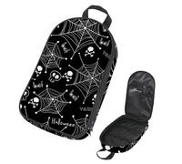 VAPOKF Sac de rangement pour ustensiles de camping, toile d'araignée d'Halloween et os de crâne pour ustensiles de cuisine, pochette de rangement pour barbecue en plein air, sac uniquement