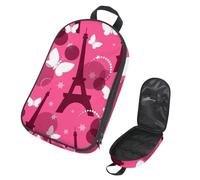 VAPOKF Sac de rangement pour ustensiles de cuisine - Motif papillon et tour de Paris - Rose - Pour ustensiles de cuisine - Pochette de rangement pour barbecue en plein air