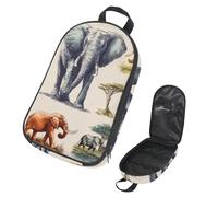 VAPOKF Sac de rangement pour ustensiles de voyage, camping, éléphant africain, animaux de safari, sac de rangement pour ustensiles de cuisine, pochette de rangement pour barbecue en plein air, sac