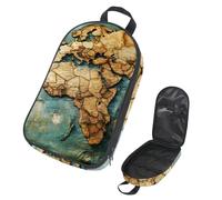 VAPOKF Sac de rangement pour ustensiles de voyage, carte de l'Afrique du monde et de l'Europe, sac de rangement pour ustensiles de cuisine, pochette de rangement pour barbecue en plein air, sac