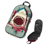 VAPOKF Sac de rangement pour ustensiles de voyage, motif requin en colère, sac de rangement pour ustensiles de cuisine, pochette de rangement pour barbecue en plein air, sac uniquement