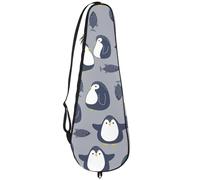 VAPOKF Sac de raquette de badminton, sac à main pour raquette de badminton, sac à main pour 2 raquettes, pingouin mignon et poissons de dessin animé