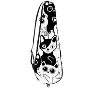 VAPOKF Sac de raquette de badminton, sac à main pour raquette de badminton, sac à main pour 2 raquettes, animaux de dessin animé, chats