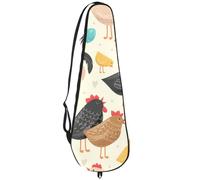VAPOKF Sac de raquette de badminton, sac à main pour raquette de badminton, sac à main pour 2 raquettes, coq de dessin animé, poule, oiseaux et œufs