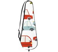 VAPOKF Sac de raquette de badminton, sac à main pour raquette de badminton, sac à main pour 2 raquettes, dessin animé coloré voiture et bus