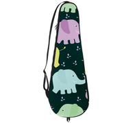 VAPOKF Sac de raquette de badminton, sac à main pour raquette de badminton, sac à main pour raquette de tennis, sac à pagaie pour 2 raquettes, motif éléphants de dessin animé, pulvérisation d'eau