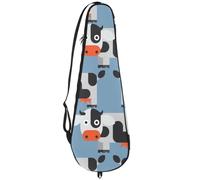 VAPOKF Sac de raquette de badminton, sac à main pour raquette de badminton, sac à main pour raquette de tennis, sac à pagaie pour 2 raquettes, animal de vache de dessin animé