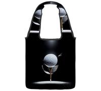 VAPOKF Sac fourre-tout en toile avec balle de golf sur tee, sac à main pour femme, grand sac de transport réutilisable pour l'école, le travail, le bureau, les voyages, le shopping, décontracté