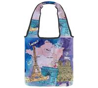 VAPOKF Sac fourre-tout en toile avec carte de France à l'aquarelle, sac à main pour femme, grand sac de transport réutilisable, sac à bandoulière pour l'école, le travail, le bureau, les voyages, le