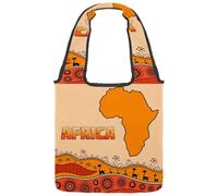 VAPOKF Sac fourre-tout en toile avec motif carte africaine avec motif tribal - Grand sac de transport réutilisable pour l'école, le travail, le bureau, les voyages, le shopping décontracté