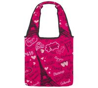 VAPOKF Sac fourre-tout en toile avec mots français avec tour Eiffel, sac à main pour femme, grand sac de transport réutilisable, sac à bandoulière pour l'école, le travail, le bureau, les voyages, le